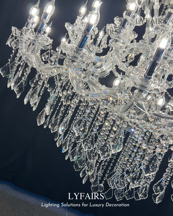 Traditional Grand European Crystal Candle Chandelier for Staircase/Foyer/Living Room/Villa