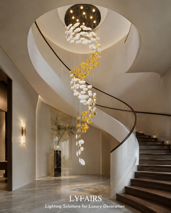 Modern Artistic Unique Golden Dragon Egg Chandelier for Staircase/Sales Center/Hotel