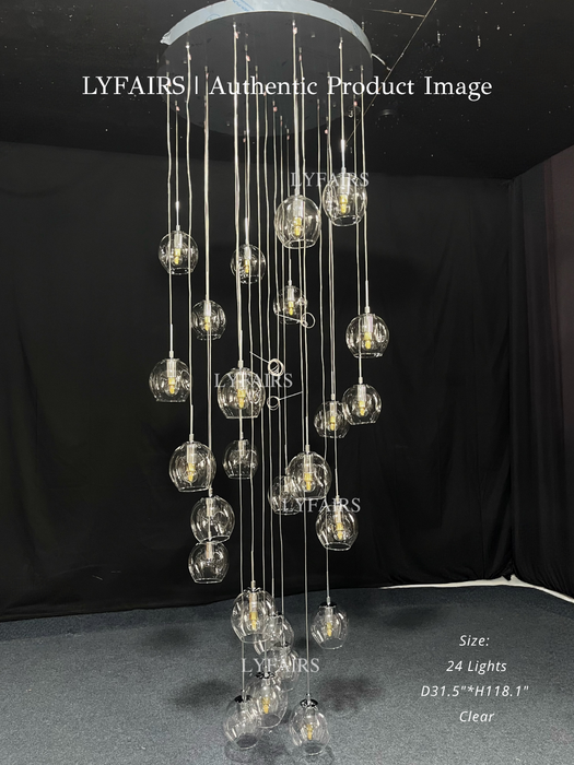 Araña de cristal larga en espiral de diseño nórdico, luminaria decorativa moderna de lujo ligero para escaleras/pasillos