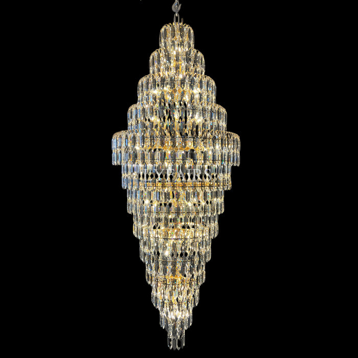 Luxury Extra Large Multi-layered Smoke Gray Crystal Chandelier for Foyer/Staircase