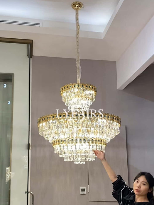Luxury Multi-tier Crystal Chandelier Set for Kitchen Island/Dining Room/Bedroom