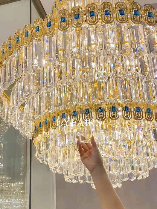 Luxury Multi-tier Crystal Chandelier Set for Kitchen Island/Dining Room/Bedroom