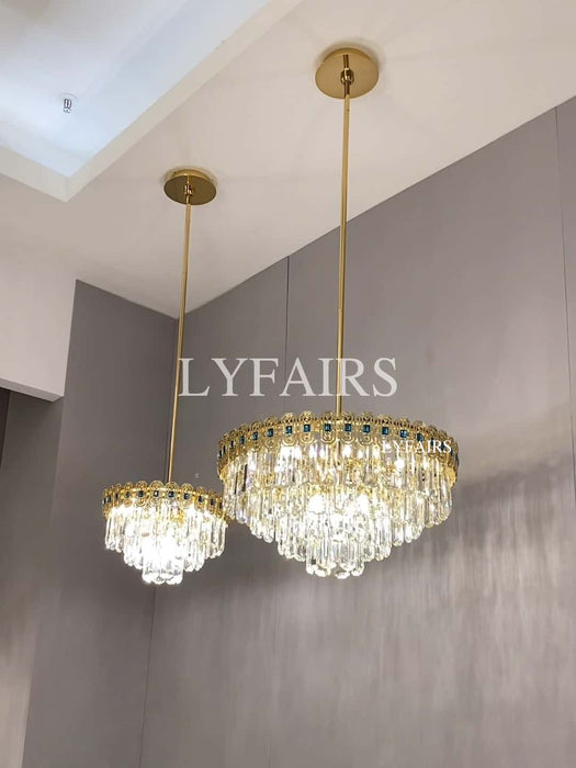 Luxury Multi-tier Crystal Chandelier Set for Kitchen Island/Dining Room/Bedroom