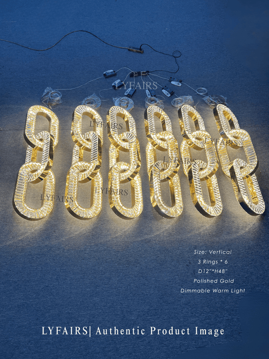 Luxury Crystal Chain Pendant Chandelier for High Ceilings