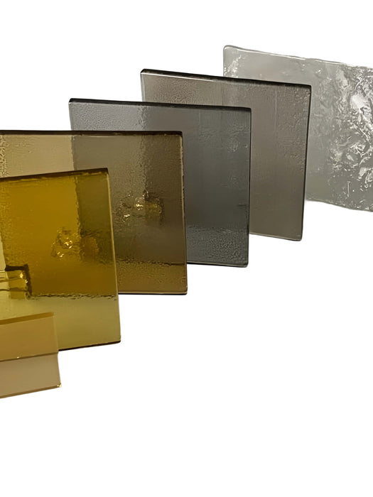 Modern Layered Amber & Clear Textured Glass Panel Ceiling Light for Hotel Lobby/Living Room