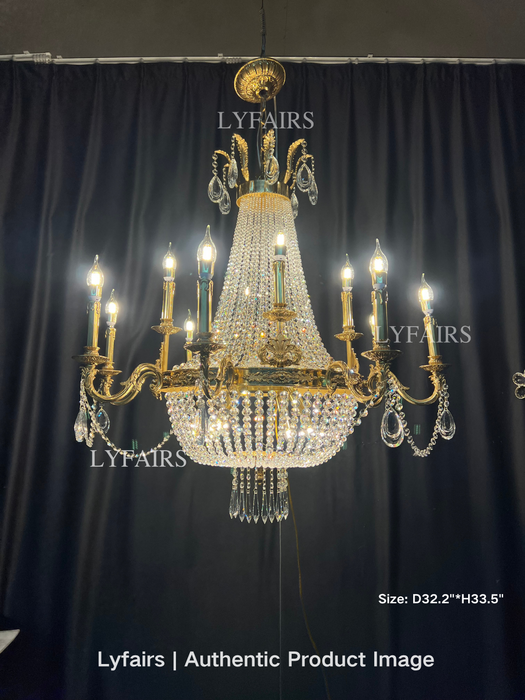 8/12/15 luci decorative impero in ottone candele lampadario di cristallo romantico foyer soggiorno plafoniera in finitura rame puro
