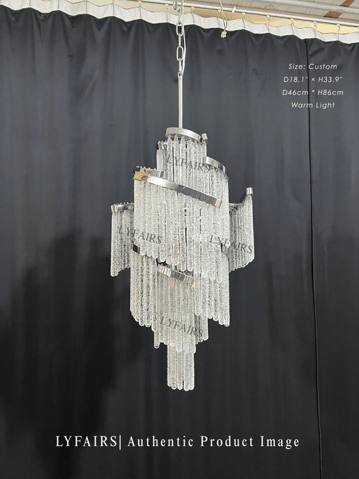 Lampadario in vetro a spirale a più livelli creativo leggero di lusso modello di design per soggiorno / camera da letto / foyer