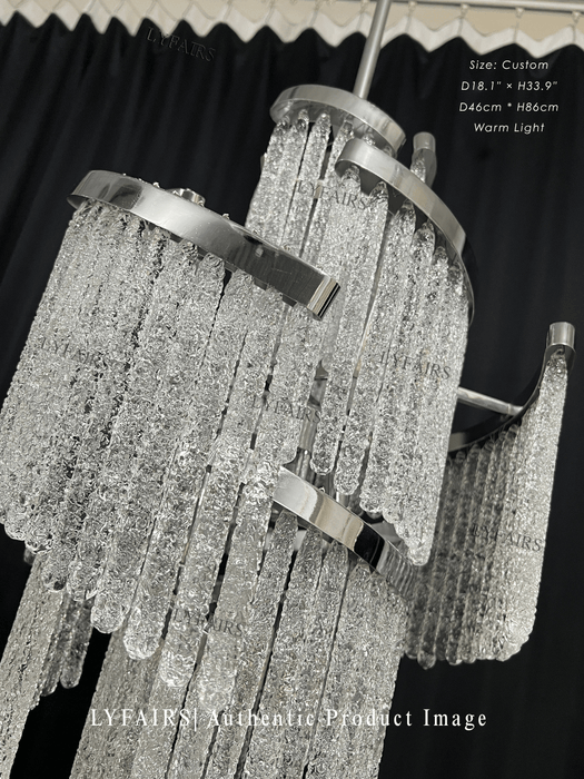 Lampadario in vetro a spirale a più livelli creativo leggero di lusso modello di design per soggiorno / camera da letto / foyer