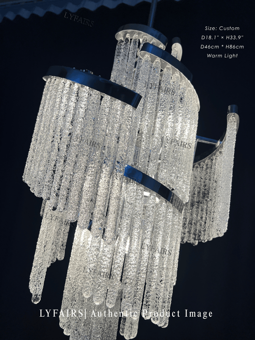 Lampadario in vetro a spirale a più livelli creativo leggero di lusso modello di design per soggiorno / camera da letto / foyer