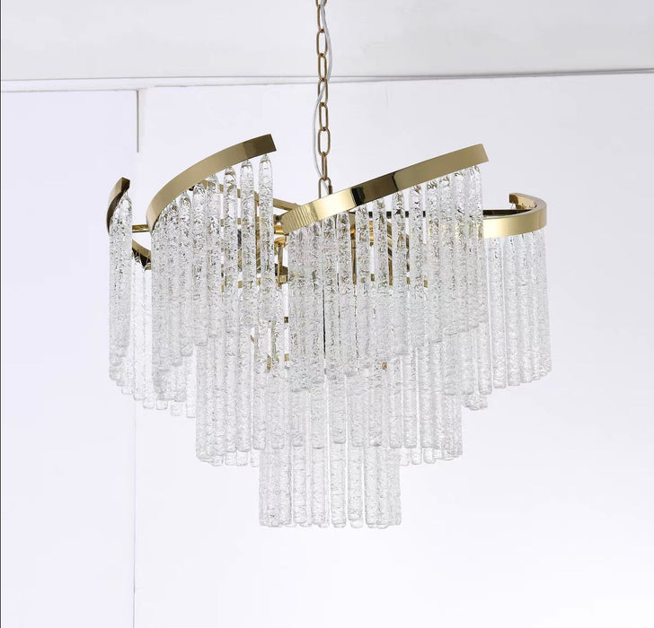 Lampadario in vetro a spirale a più livelli creativo leggero di lusso modello di design per soggiorno / camera da letto / foyer