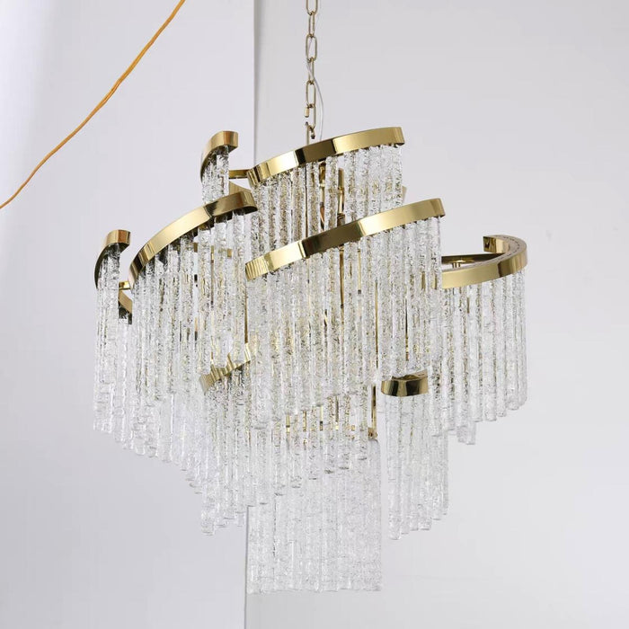 Lampadario in vetro a spirale a più livelli creativo leggero di lusso modello di design per soggiorno / camera da letto / foyer