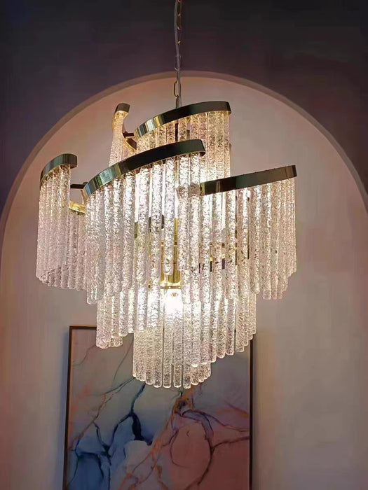 Lampadario in vetro a spirale a più livelli creativo leggero di lusso modello di design per soggiorno / camera da letto / foyer