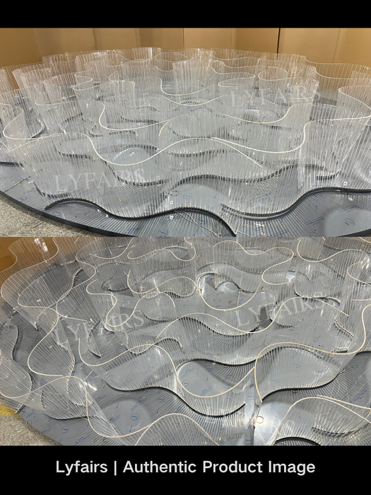 Designer's Luxury Acrylic Wave Ribbon Chandelier for Dining Areas/Lobby/Commercial Space