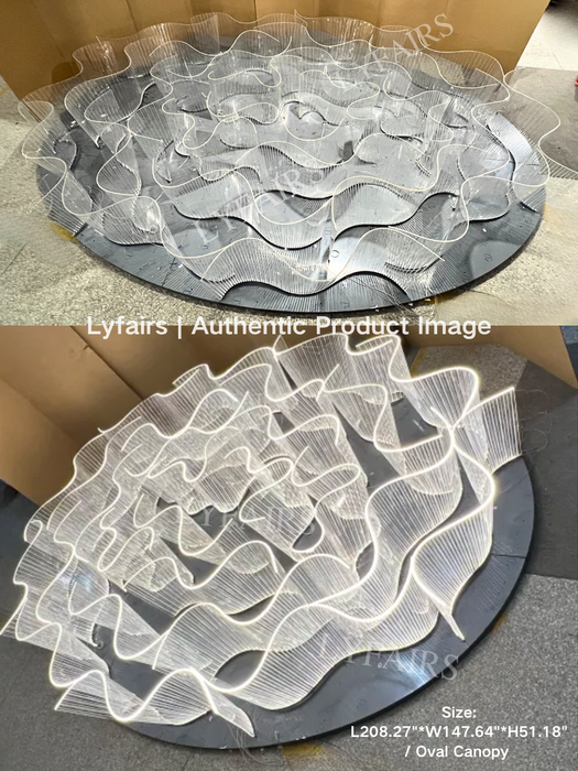 Designer's Luxury Acrylic Wave Ribbon Chandelier for Dining Areas/Lobby/Commercial Space