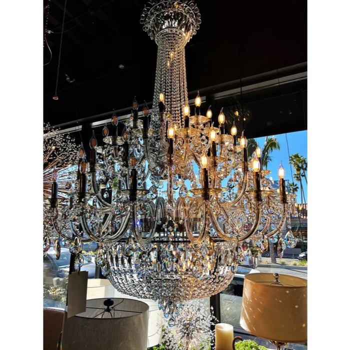 Extra Large European-style Multi-layers Candle Luxury Crystal Chandelier Gold Art Foyer/Staircase Decorative Light Fixture