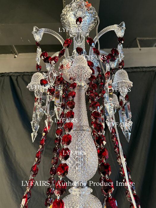 Candelabro de cristal de lujo de estilo europeo, candelabro de gran tamaño con diseño de rama artística, accesorio de iluminación para vestíbulo/escalera