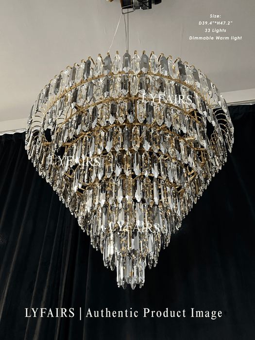 Extra Large Foyer Decorative Honeycomb Crystal Chandelier for Entryway/Staircase