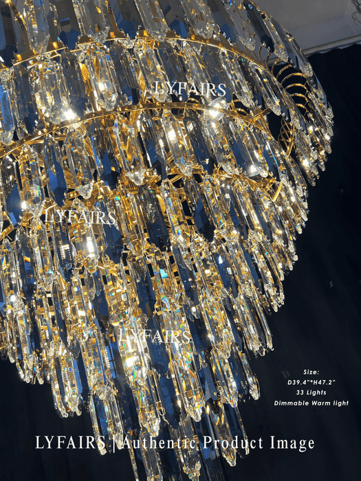 Extra Large Foyer Decorative Honeycomb Crystal Chandelier for Entryway/Staircase
