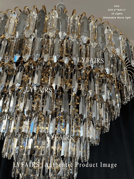 Extra Large Foyer Decorative Honeycomb Crystal Chandelier for Entryway/Staircase