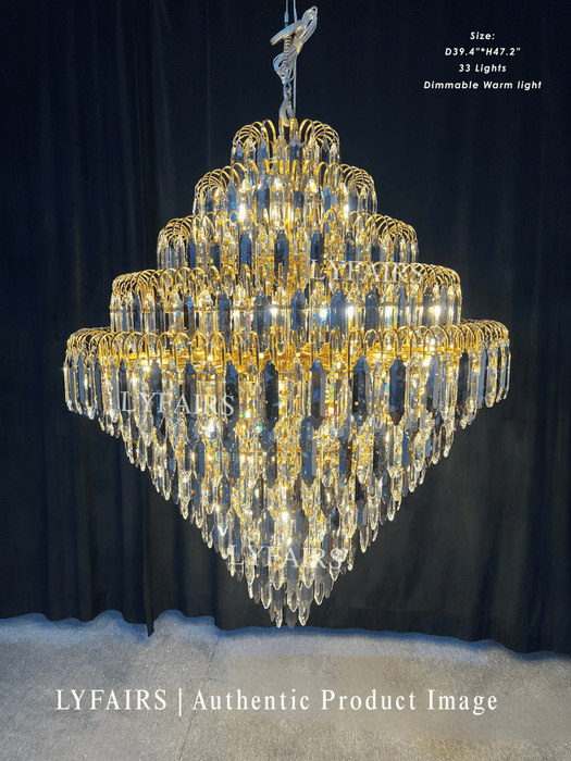 Extra Large Foyer Decorative Honeycomb Crystal Chandelier for Entryway/Staircase