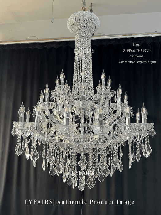 Lámpara de araña de cristal con vela francesa extragrande, accesorio de iluminación para vestíbulo/escalera con rama artística para techo