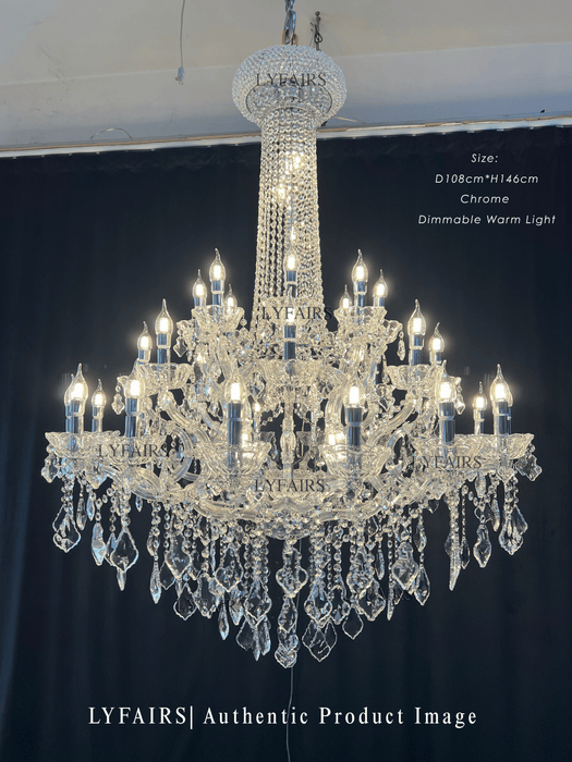 Lámpara de araña de cristal con vela francesa extragrande, accesorio de iluminación para vestíbulo/escalera con rama artística para techo