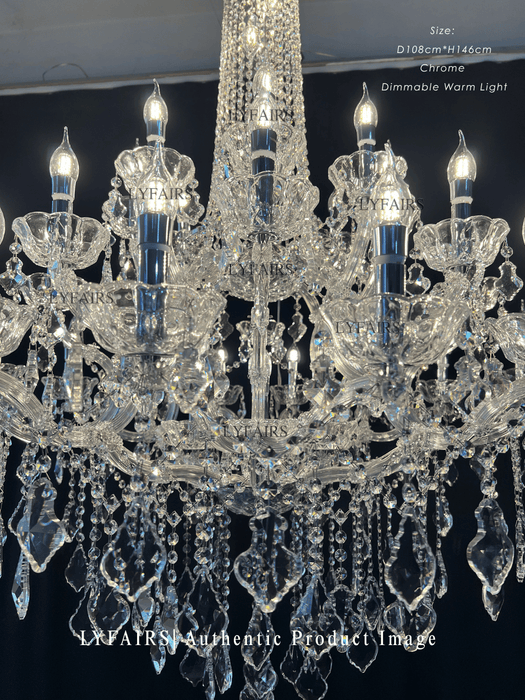 Lámpara de araña de cristal con vela francesa extragrande, accesorio de iluminación para vestíbulo/escalera con rama artística para techo