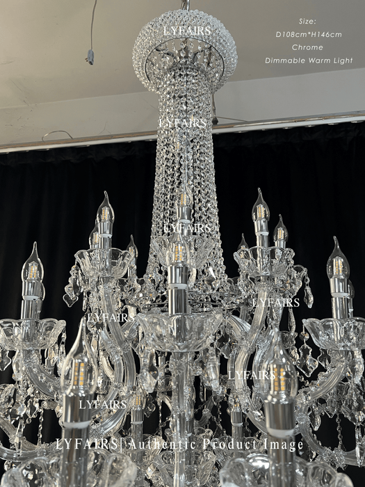 Lámpara de araña de cristal con vela francesa extragrande, accesorio de iluminación para vestíbulo/escalera con rama artística para techo