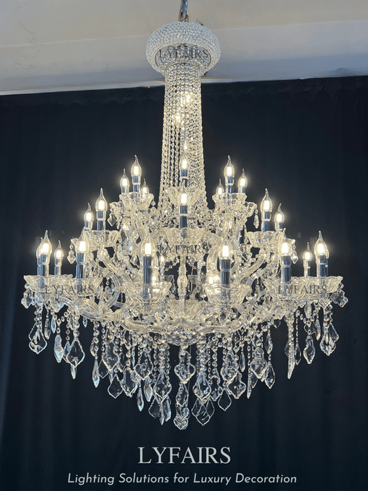Lámpara de araña de cristal con vela francesa extragrande, accesorio de iluminación para vestíbulo/escalera con rama artística para techo