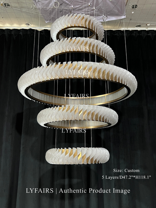 Extra Large Multi-layers Rings Acrylic Chandelier for High Ceiling