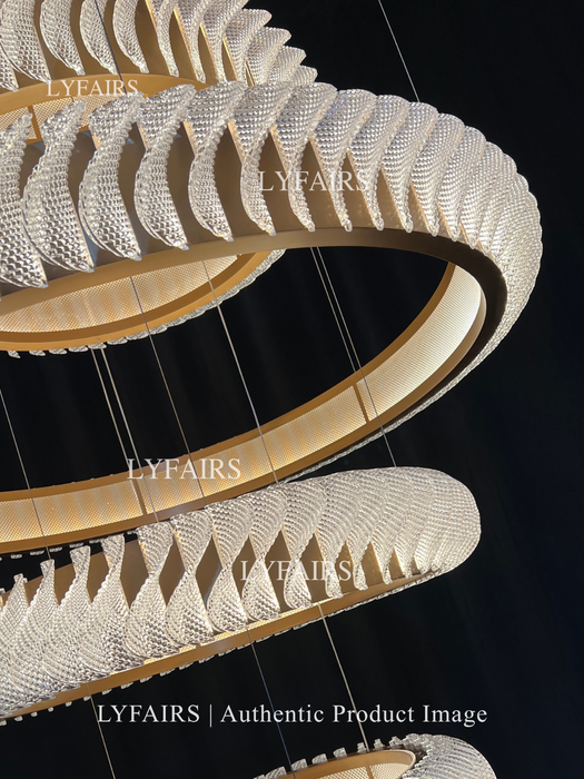 Extra Large Multi-layers Rings Acrylic Chandelier for High Ceiling
