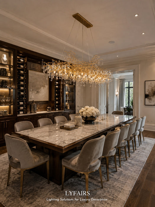 Extra Large Branch Crystal Drops Chandelier for Living/ Dining Room
