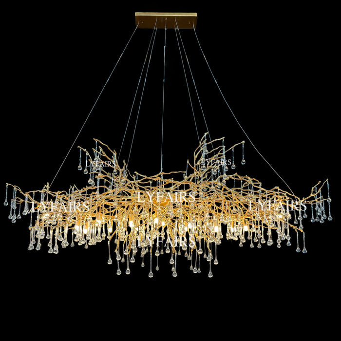 Extra Large Branch Crystal Drops Chandelier for Living/ Dining Room
