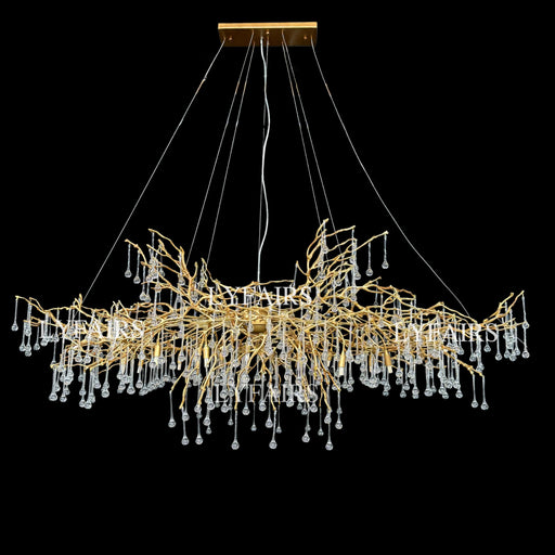This Extra Large Branch Crystal Drops Chandelier is L78.7"*W27.6"*H25.6" and it's light off