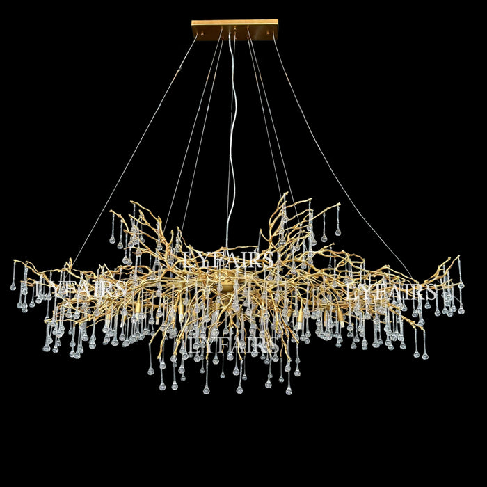 This Extra Large Branch Crystal Drops Chandelier is L78.7"*W27.6"*H25.6" and it's light off