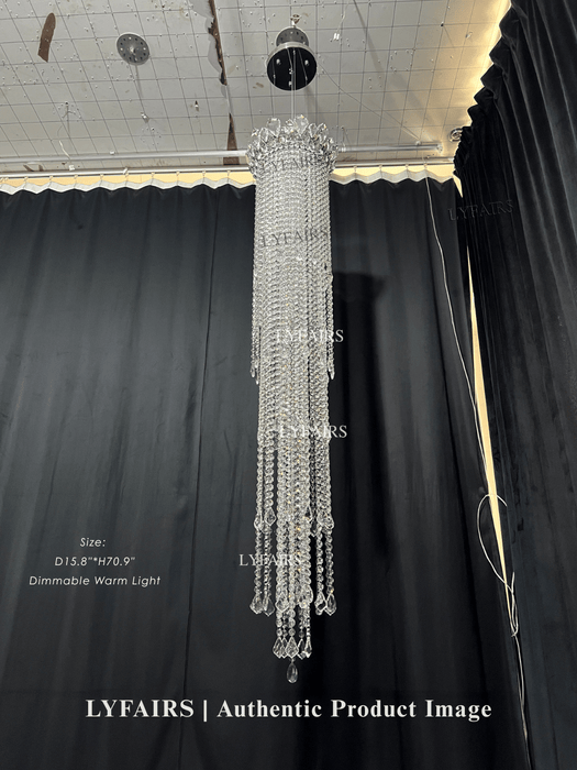 Lampadario in cristallo con nappe di lusso extra large per tromba delle scale per scale/corridoio/loft al piano alto