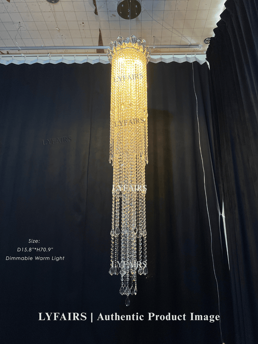 Lampadario in cristallo con nappe di lusso extra large per tromba delle scale per scale/corridoio/loft al piano alto