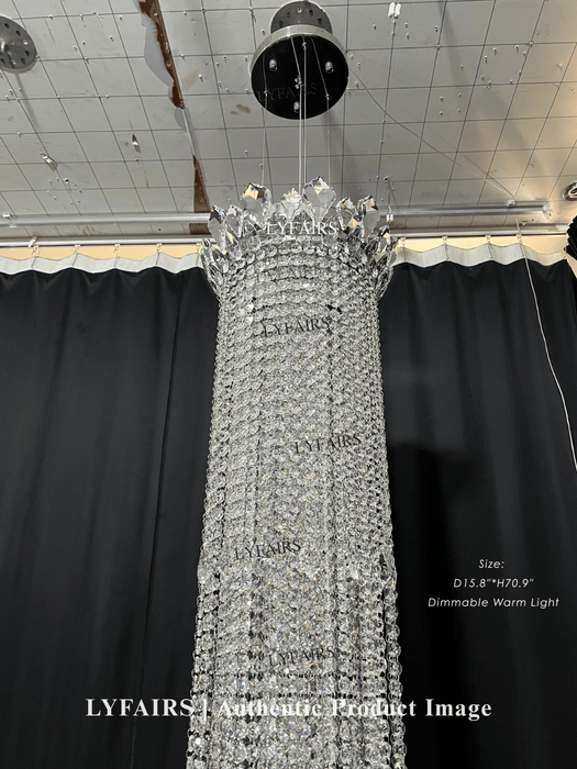 Lampadario in cristallo con nappe di lusso extra large per tromba delle scale per scale/corridoio/loft al piano alto
