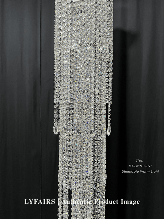 Lampadario in cristallo con nappe di lusso extra large per tromba delle scale per scale/corridoio/loft al piano alto
