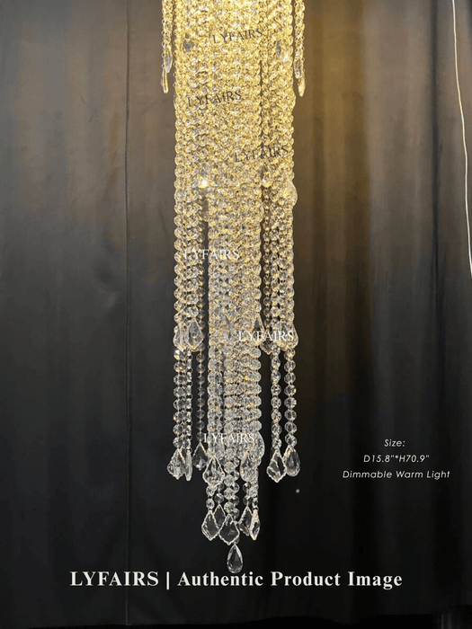 Lampadario in cristallo con nappe di lusso extra large per tromba delle scale per scale/corridoio/loft al piano alto