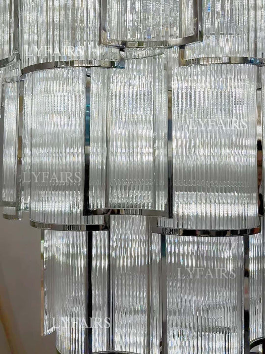Extra Large Modern Luxury Tiered Crystal Column Chandelier