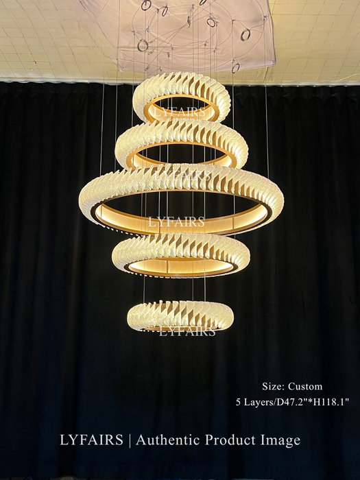 Extra Large Multi-layers Rings Acrylic Chandelier for High Ceiling