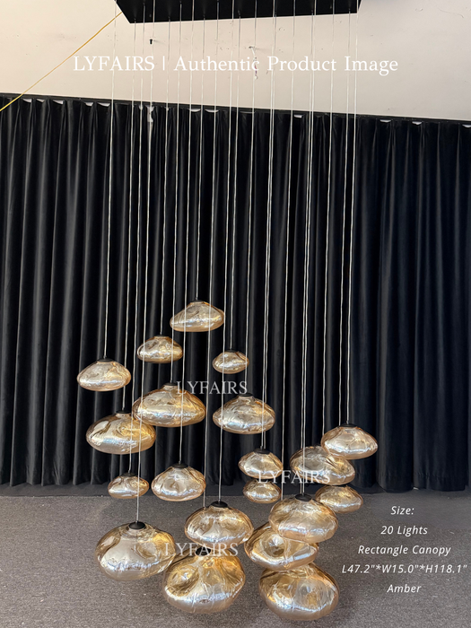 Extra Large Nordic Minimalist Glass Cloud Decorative Pendant Chandelier for Staircase/Living Room