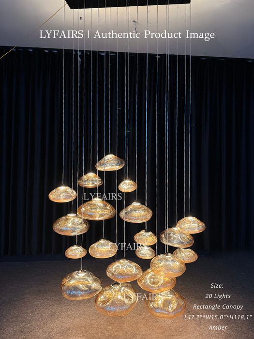 Extra Large Nordic Minimalist Glass Cloud Decorative Pendant Chandelier for Staircase/Living Room