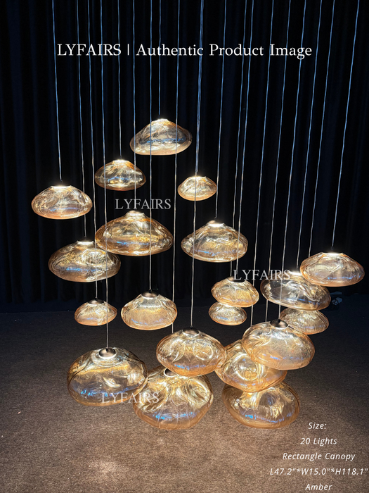 Extra Large Nordic Minimalist Glass Cloud Decorative Pendant Chandelier for Staircase/Living Room