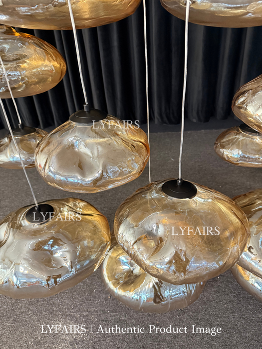 Extra Large Nordic Minimalist Glass Cloud Decorative Pendant Chandelier for Staircase/Living Room
