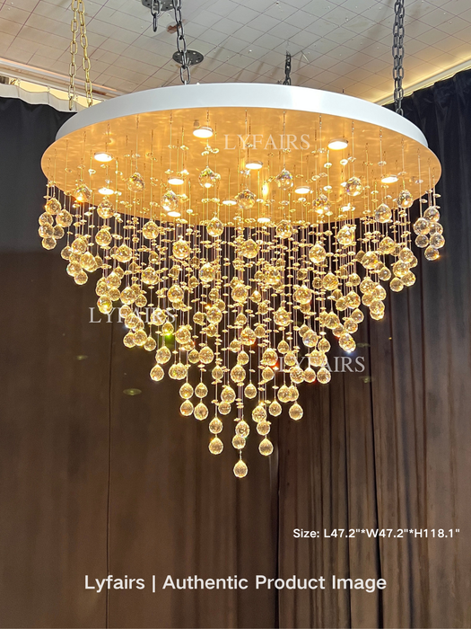 Floating Crystal Raindrop Chandelier for Staircase/Foyer/Living Room/Entryway
