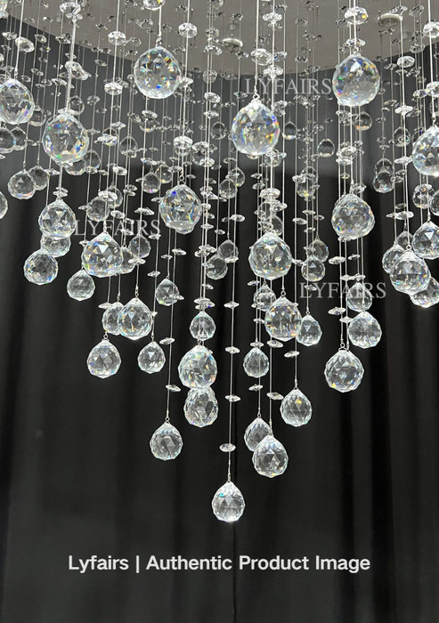 Floating Crystal Raindrop Chandelier for Staircase/Foyer/Living Room/Entryway
