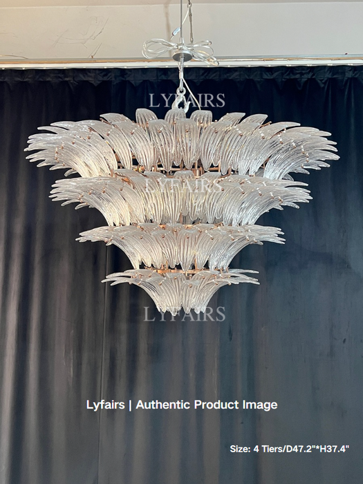 Flower Blossom Art Glass Chandelier for Living Room/Bedroom