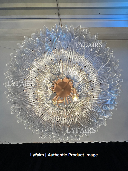 Flower Blossom Art Glass Chandelier for Living Room/Bedroom